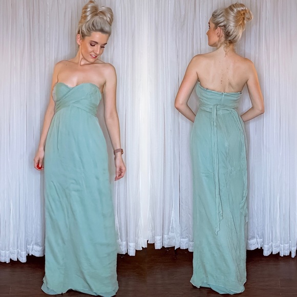 J. Crew Dresses & Skirts - Green Silk J Crew Formal Bridesmaid Gala Dress